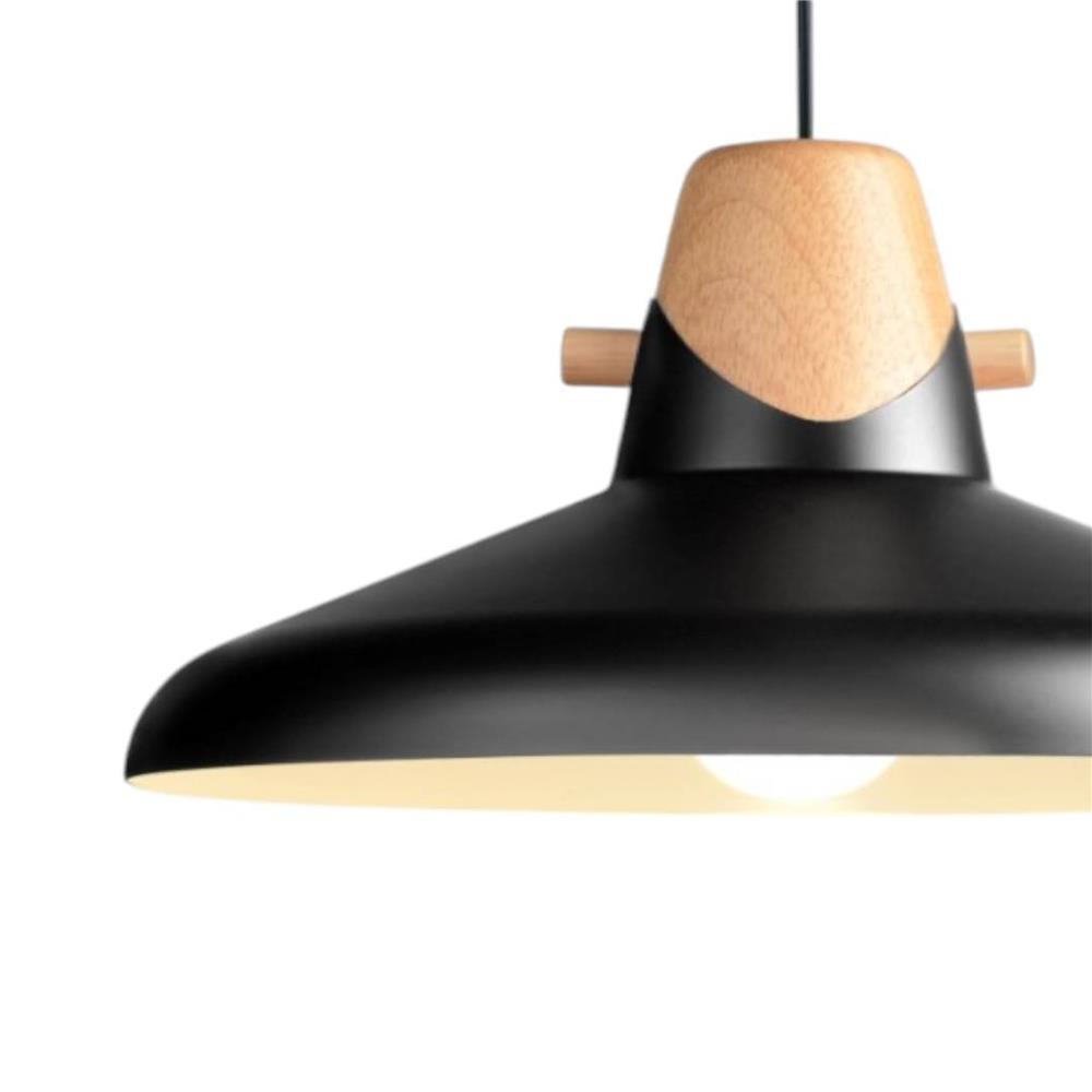 ไฟช่อ L&E 01-02658 สีขาว/ดำ/ไม้ 1 หัว