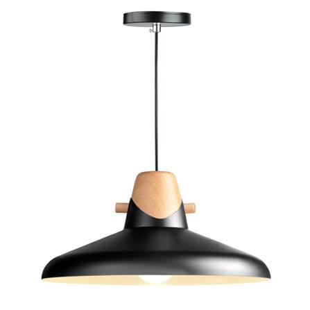 ไฟช่อ L&E 01-02658 สีขาว/ดำ/ไม้ 1 หัว_0