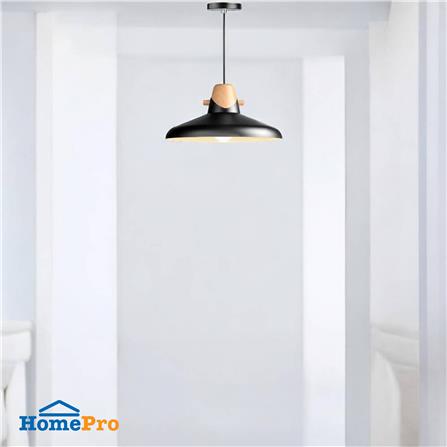 ไฟช่อ L&E 01-02658 สีขาว/ดำ/ไม้ 1 หัว_2