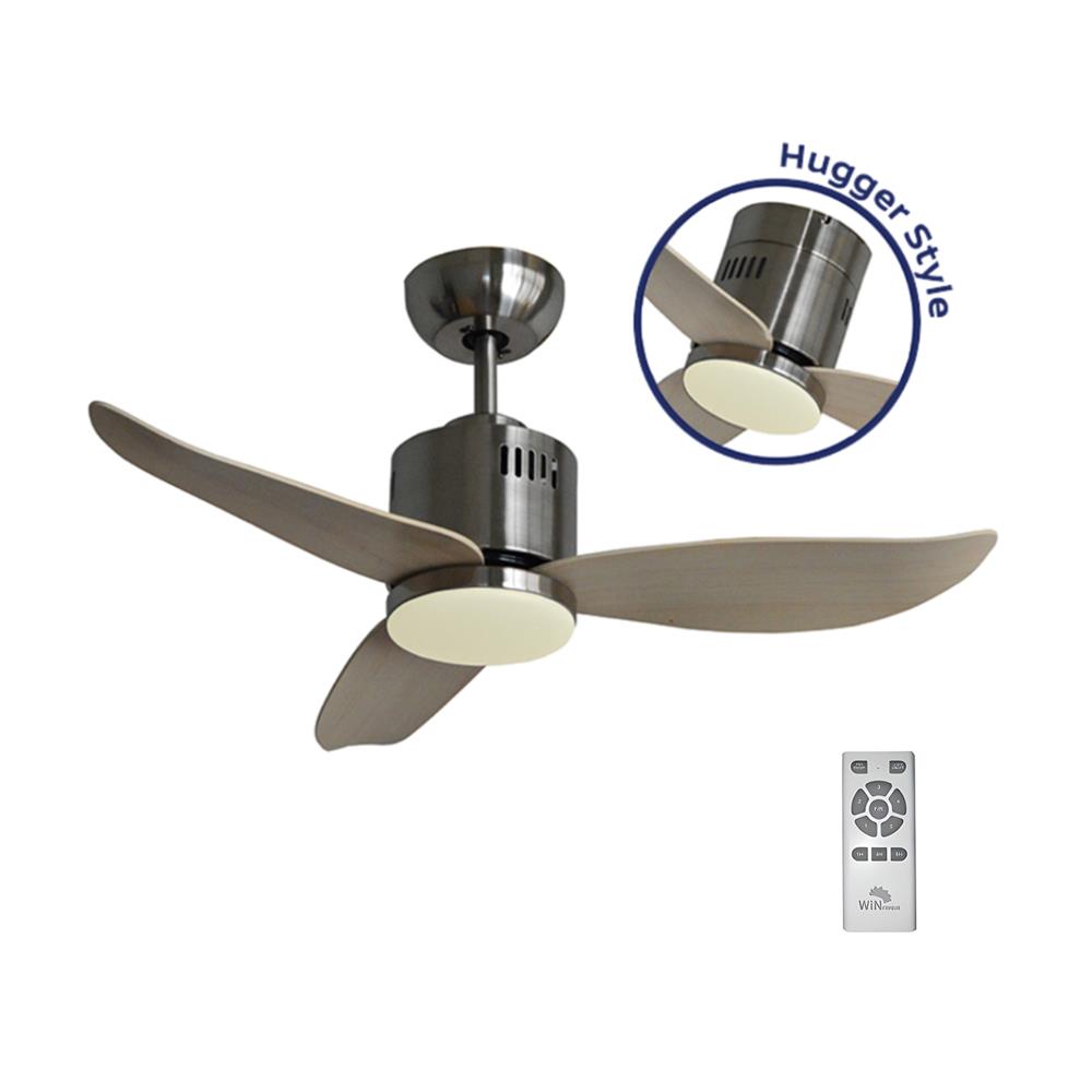 พัดลมโคมไฟ LED WINFAVOUR WFDC52/DC38(BN) 36 นิ้ว 18 วัตต์ DAYLIGHT/COOL WHITE/WARM WHITE สีเงิน