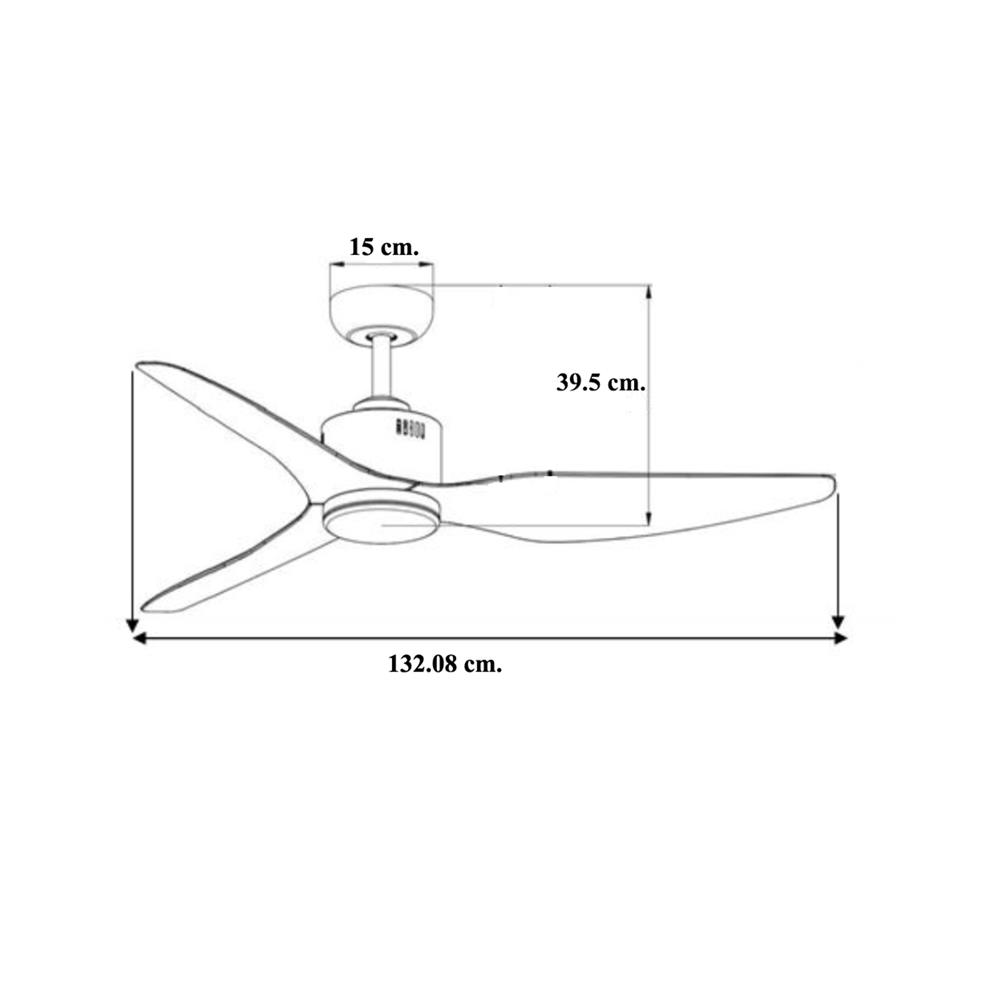 พัดลมโคมไฟ LED WINFAVOUR WFDC52/DC28(MBK) 52 นิ้ว 18 วัตต์ DAYLIGHT/COOL WHITE/WARM WHITE สีดำ