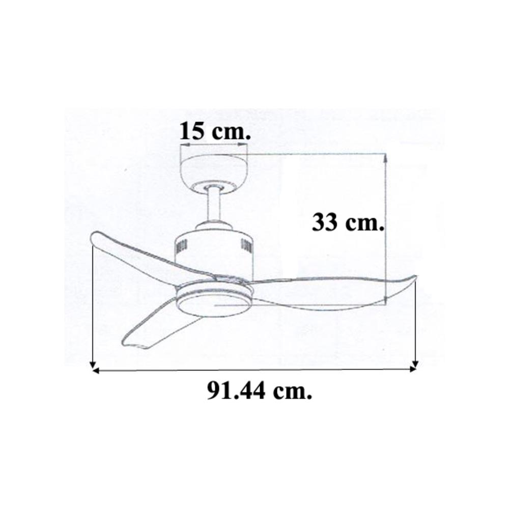 พัดลมโคมไฟ LED WINFAVOUR WFDC52/DC39(WH) 36 นิ้ว 18 วัตต์ DAYLIGHT/COOL WHITE/WARM WHITE สีขาว