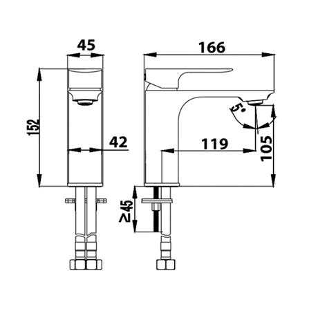 ก๊อกอ่างล้างหน้าผสม COTTO CT2331A(BL) สีดำ_1