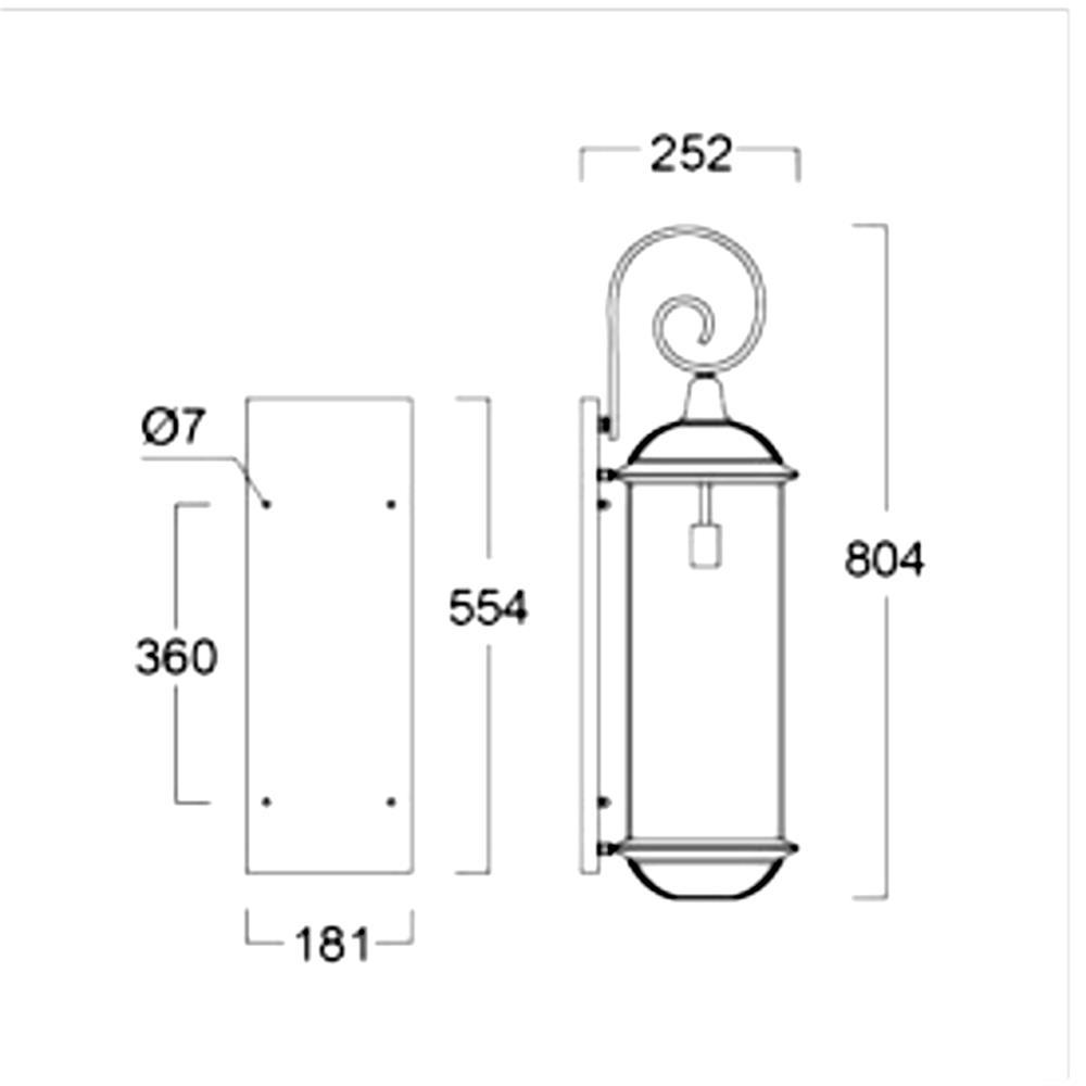 ไฟกิ่งภายนอก L&E 65-00483 สีดำ/ใส
