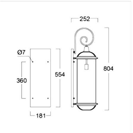 ไฟกิ่งภายนอก L&E 65-00483 สีดำ/ใส_5