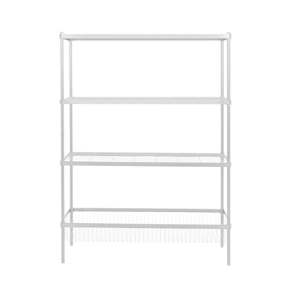 ชั้นวางของ 3 ชั้น + ตะกร้า 1 ชั้น FURDINI LINEAR สีขาว