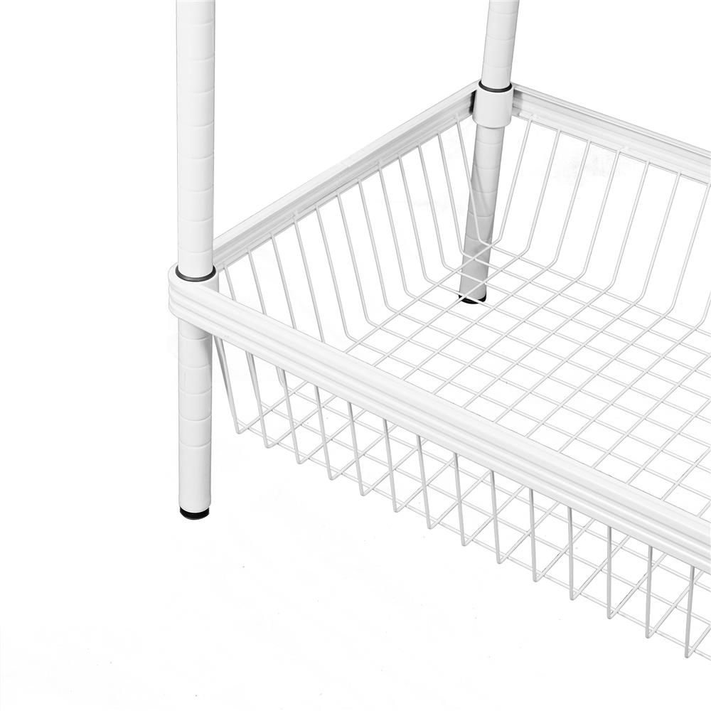 ชั้นวางของ 3 ชั้น + ตะกร้า 1 ชั้น FURDINI LINEAR สีขาว