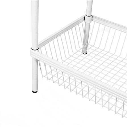 ชั้นวางของ 3 ชั้น + ตะกร้า 1 ชั้น FURDINI LINEAR สีขาว_5
