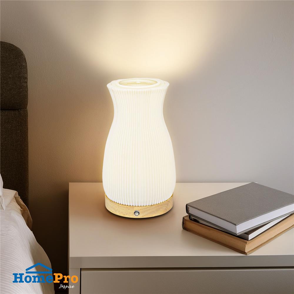 ไฟตั้งโต๊ะ LED CARINI T240728 3 วัตต์ สีขาว/ลายไม้