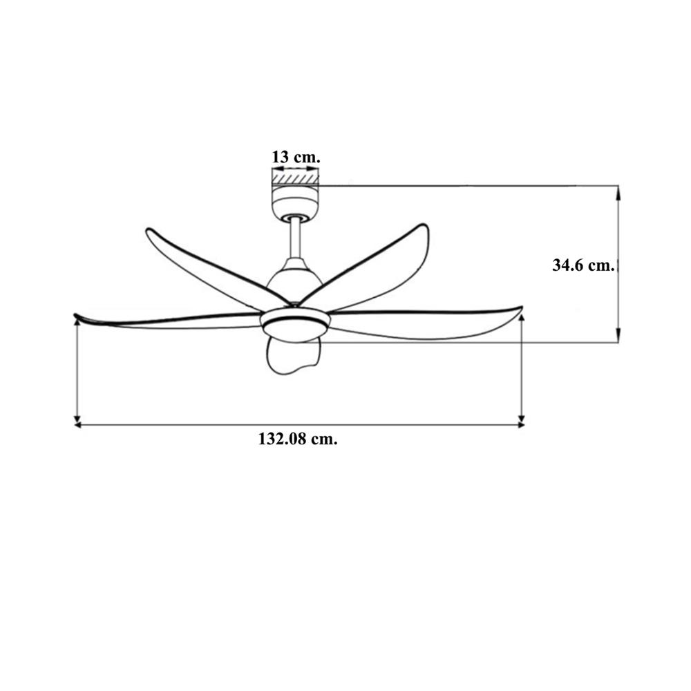 พัดลมโคมไฟ LED WINFAVOUR WFDC52/DC80(WH) 52 นิ้ว 24 วัตต์ DAYLIGHT/COOL WHITE/WARM WHITE สีขาว