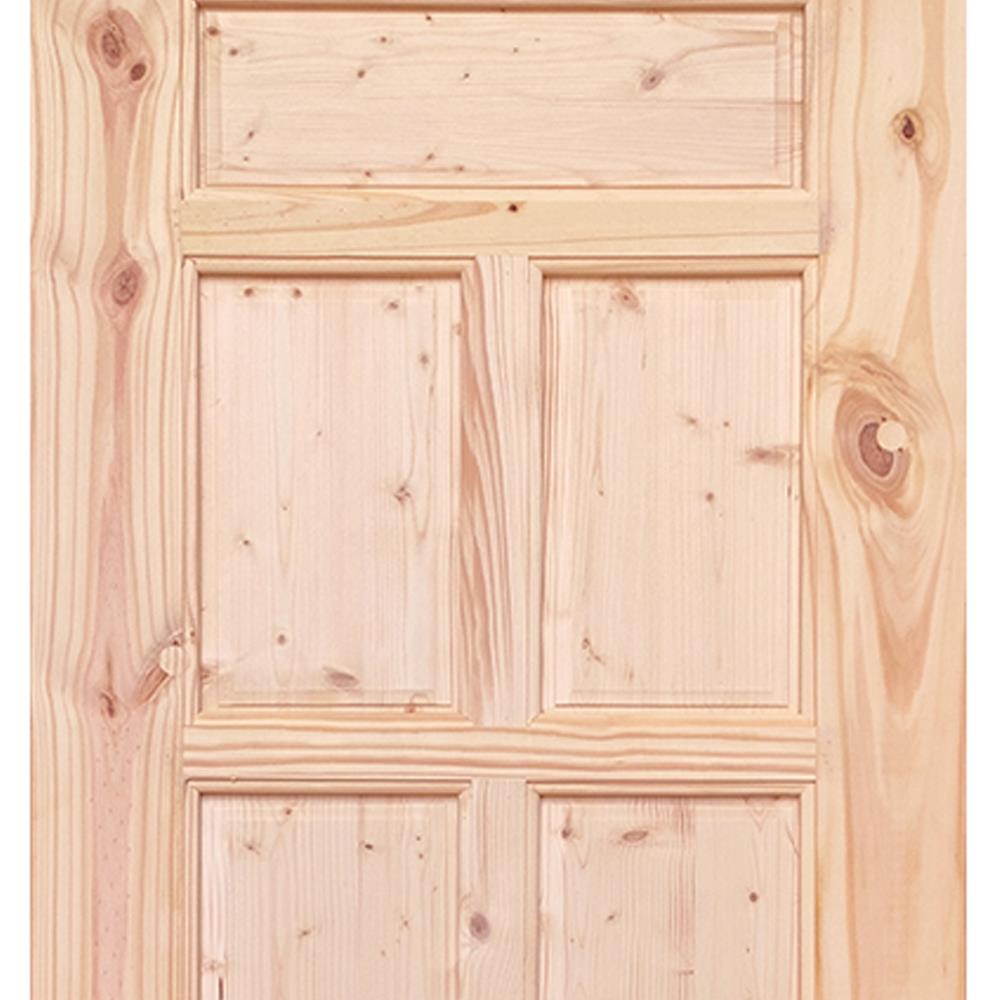 ประตูไม้สนนิวซีแลนด์ ไม่เจาะลูกบิด MODERN DOORS CE-07 ลวดลาย 100X200 ซม. สีธรรมชาติ