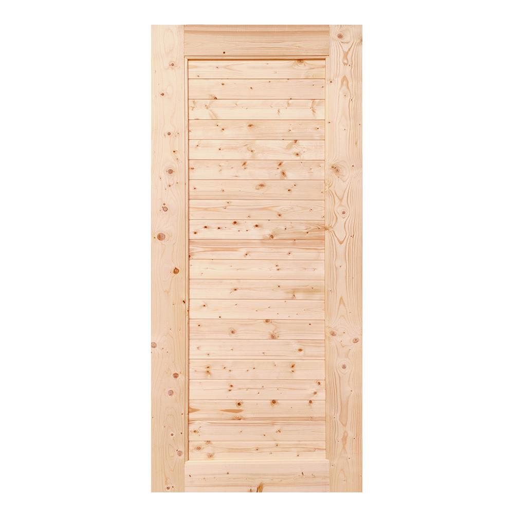 ประตูไม้สนนิวซีแลนด์ ไม่เจาะลูกบิด MODERN DOORS CE-04 ลวดลาย 100X200 ซม. สีธรรมชาติ