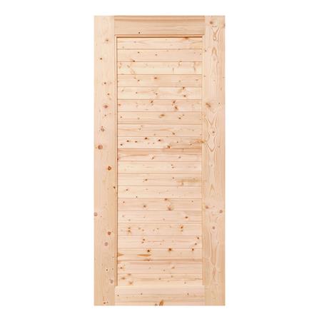 ประตูไม้สนนิวซีแลนด์ ไม่เจาะลูกบิด MODERN DOORS CE-04 ลวดลาย 100X200 ซม. สีธรรมชาติ_0