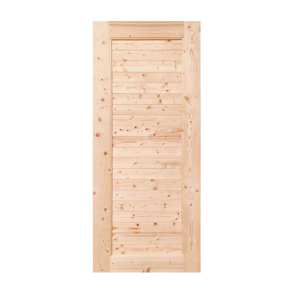 ประตูไม้สนนิวซีแลนด์ ไม่เจาะลูกบิด MODERN DOORS CE-04 ลวดลาย 80X180 ซม. สีธรรมชาติ