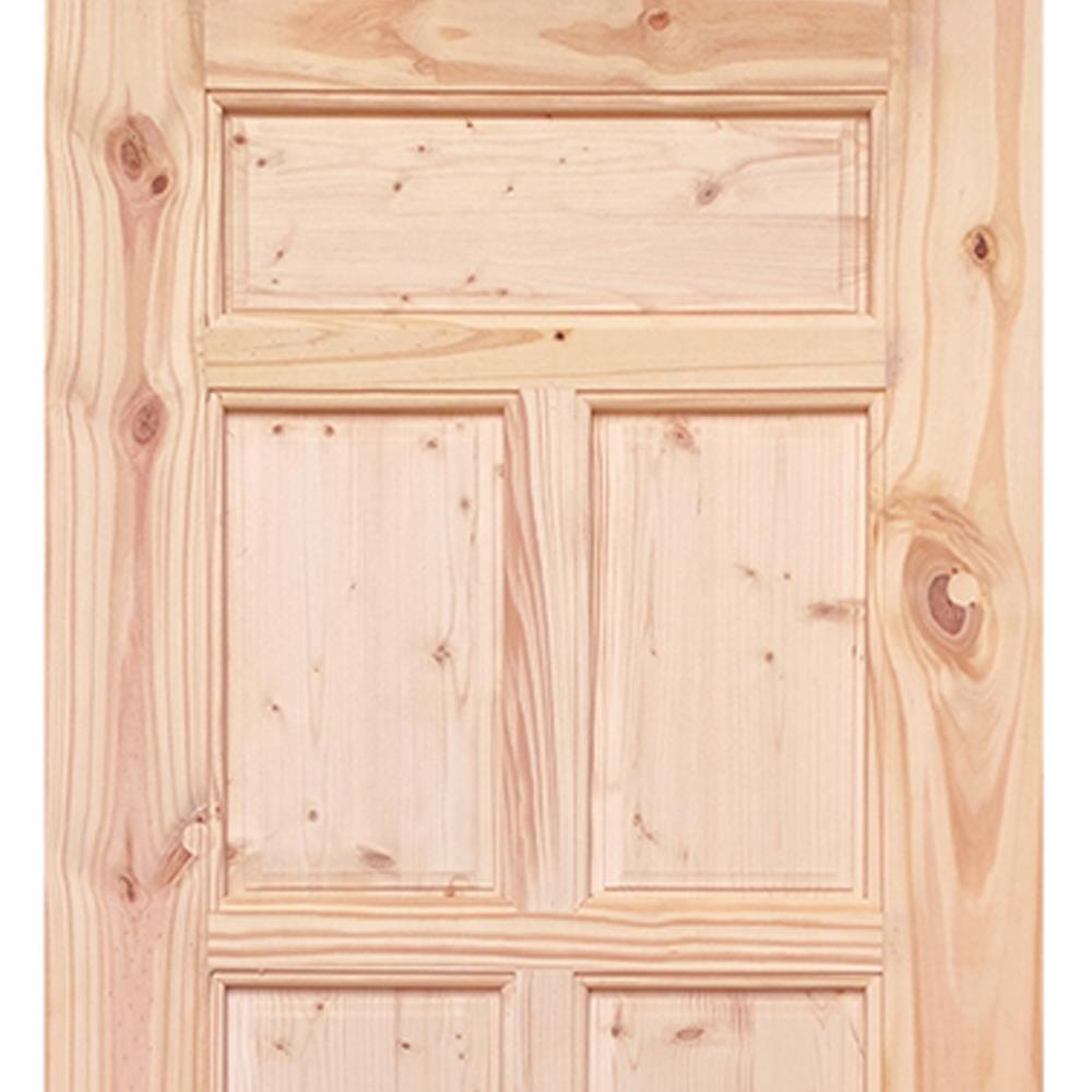 ประตูไม้สนนิวซีแลนด์ ไม่เจาะลูกบิด MODERN DOORS CE-07 ลวดลาย 70X200 ซม. สีธรรมชาติ