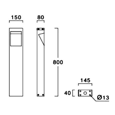 ไฟทางเดิน LED L&E 9P-A0433 9 วัตต์ WARM WHITE สีดำ_5