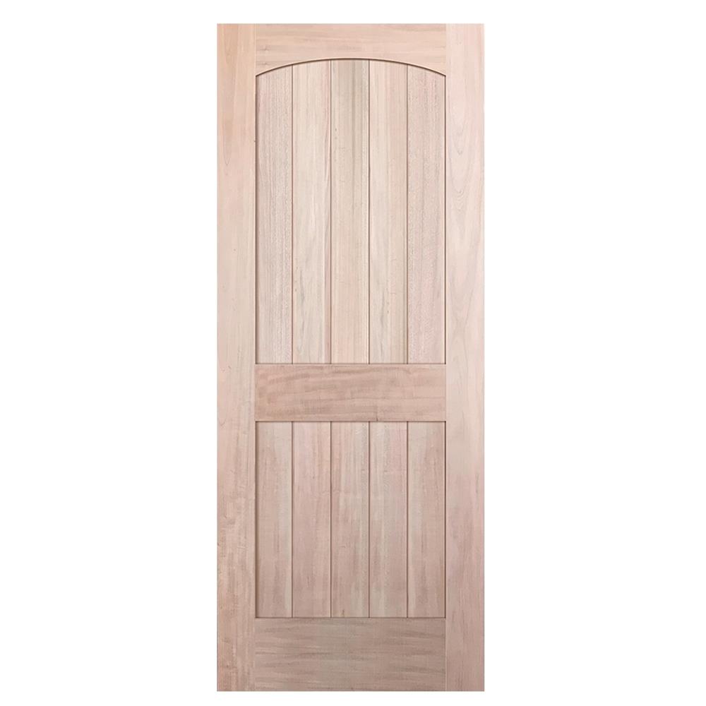 ประตูไม้เนื้อแข็ง N999 NARA-08 80X200 ซม. สีธรรมชาติ ไม่เจาะลูกบิด