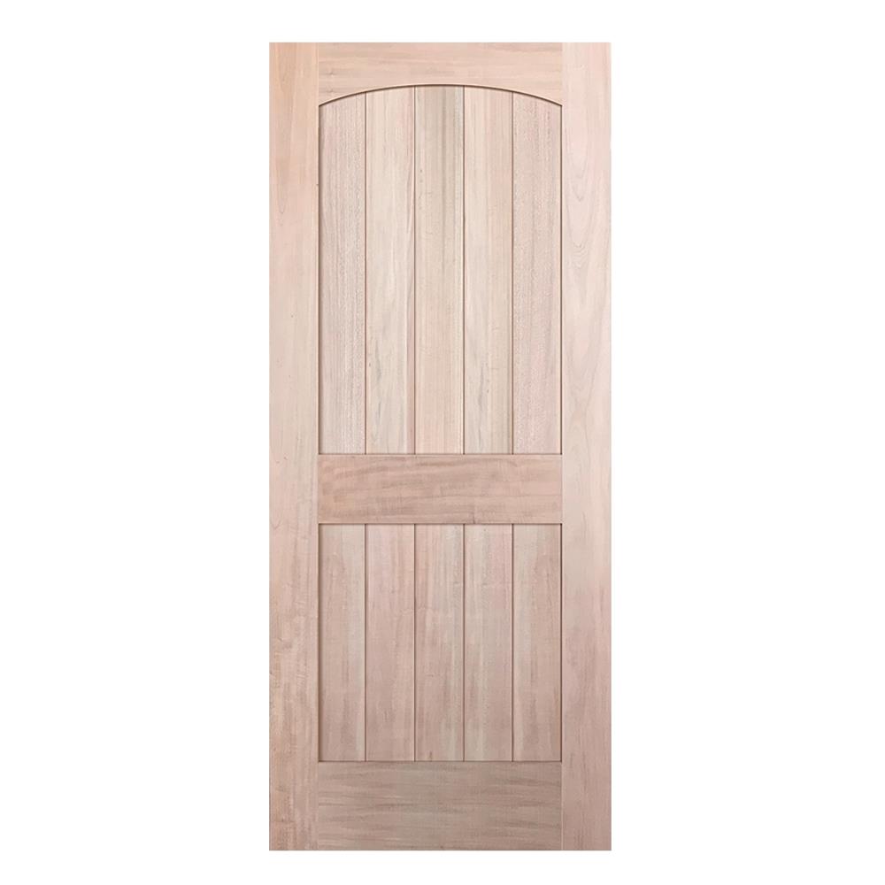 ประตูไม้เนื้อแข็ง N999 NARA-08 100X200 ซม. สีธรรมชาติ ไม่เจาะลูกบิด