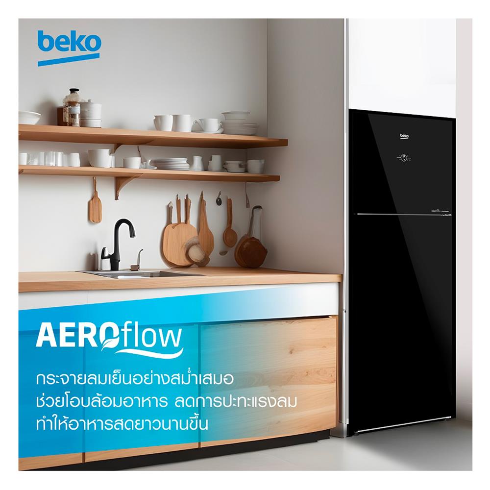 ตู้เย็น 2 ประตู BEKO B5RDNT445E40VZHFSGB 14.3 คิว กระจกดำ