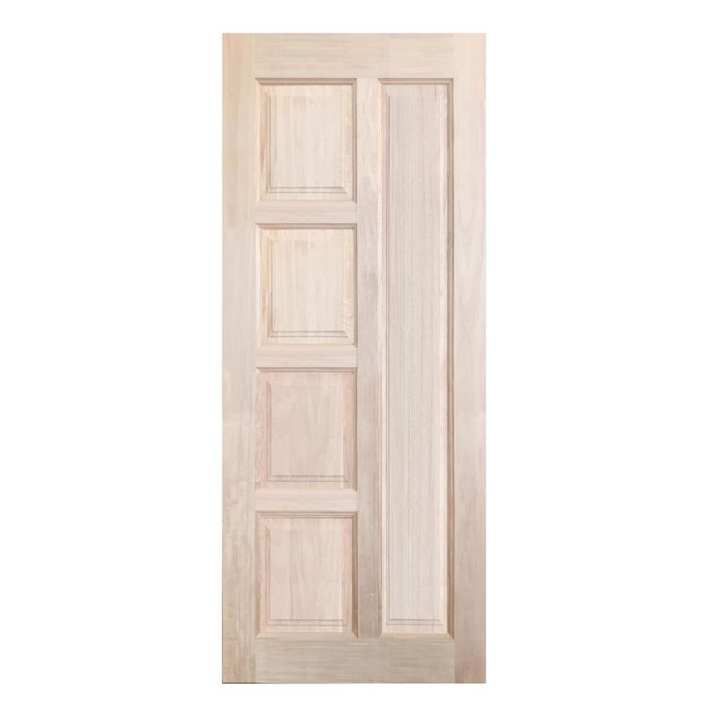 ประตูไม้เนื้อแข็ง N999 NARA-02 90X200 ซม. สีธรรมชาติ ไม่เจาะลูกบิด