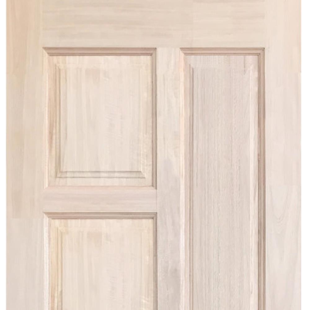 ประตูไม้เนื้อแข็ง N999 NARA-02 90X200 ซม. สีธรรมชาติ ไม่เจาะลูกบิด