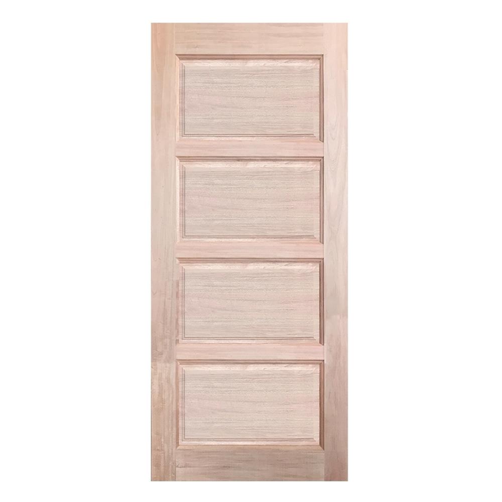 ประตูไม้เนื้อแข็ง N999 NARA-04 100X200 ซม. สีธรรมชาติ ไม่เจาะลูกบิด