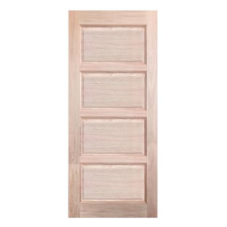 ประตูไม้เนื้อแข็ง N999 NARA-04 100X200 ซม. สีธรรมชาติ ไม่เจาะลูกบิด_0