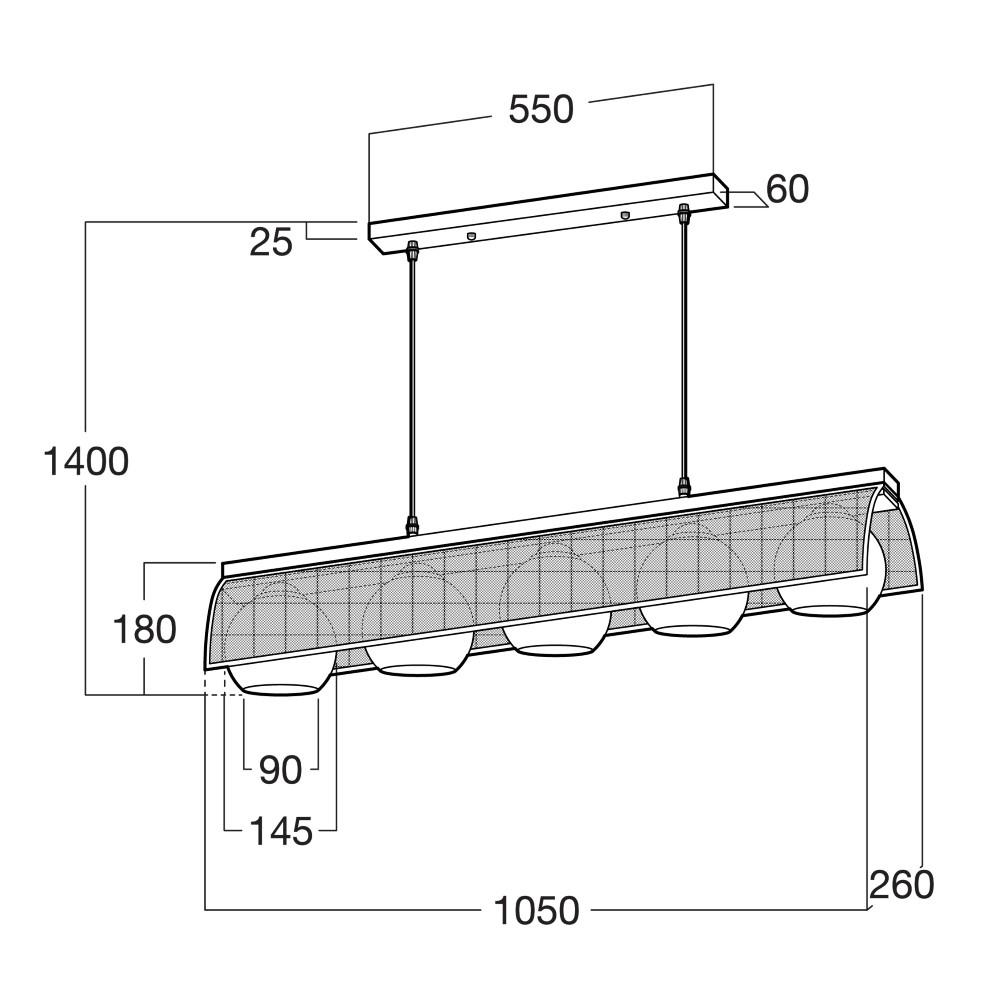 ไฟช่อ LUMAX 01-03133 สีดำ 5 หัว
