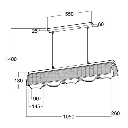 ไฟช่อ LUMAX 01-03133 สีดำ 5 หัว_3