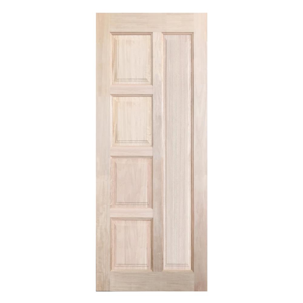 ประตูไม้เนื้อแข็ง N999 NARA-02 80X200 ซม. สีธรรมชาติ ไม่เจาะลูกบิด