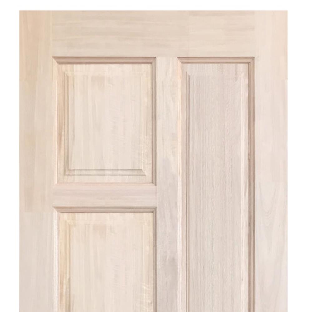 ประตูไม้เนื้อแข็ง N999 NARA-02 80X200 ซม. สีธรรมชาติ ไม่เจาะลูกบิด