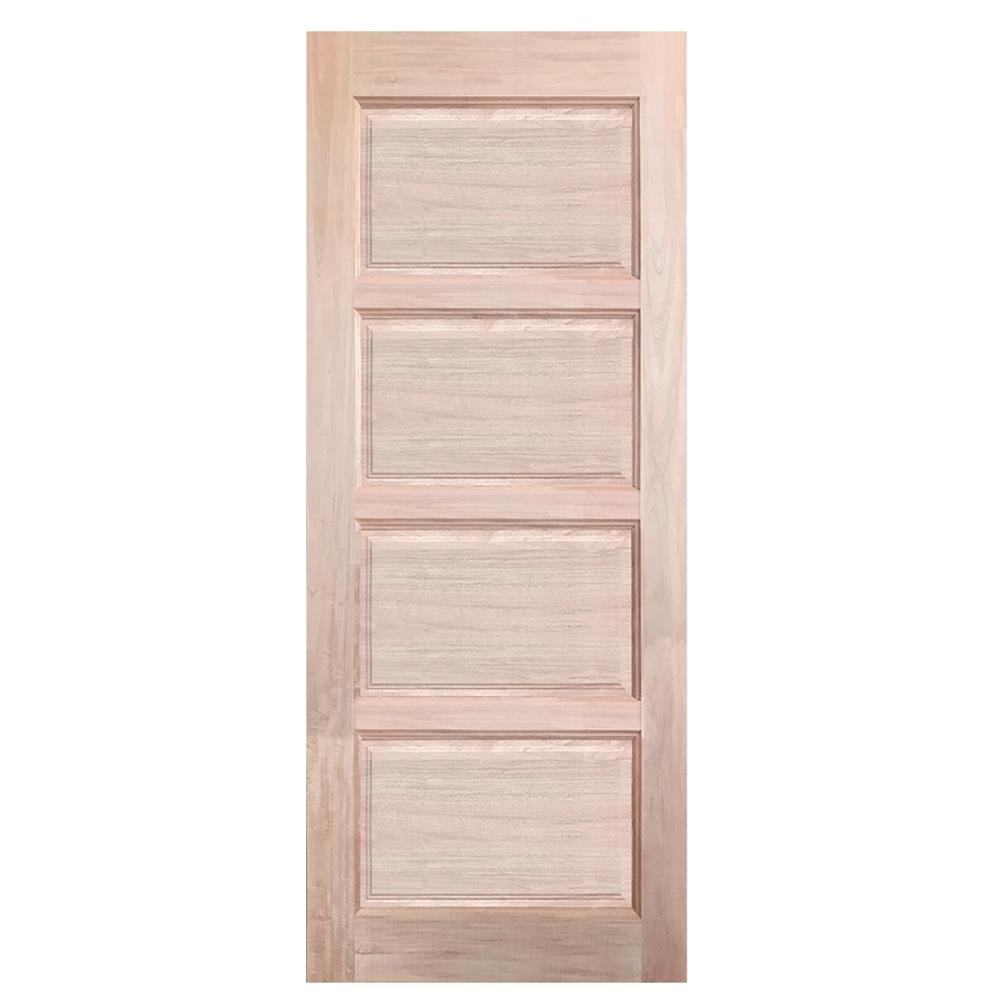 ประตูไม้เนื้อแข็ง N999 NARA-04 80X200 ซม. สีธรรมชาติ ไม่เจาะลูกบิด