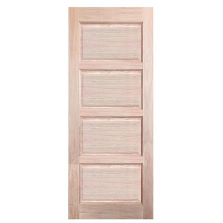 ประตูไม้เนื้อแข็ง N999 NARA-04 80X200 ซม. สีธรรมชาติ ไม่เจาะลูกบิด_0