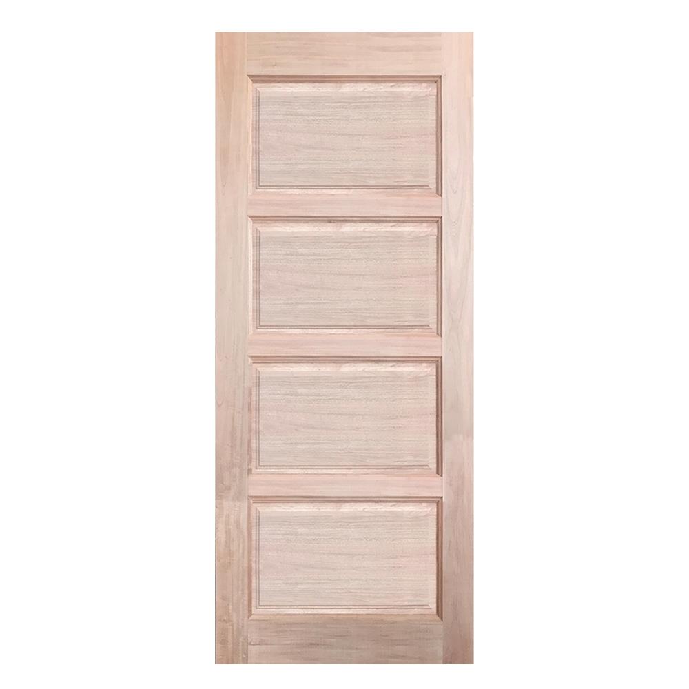 ประตูไม้เนื้อแข็ง N999 NARA-04 90X200 ซม. สีธรรมชาติ ไม่เจาะลูกบิด