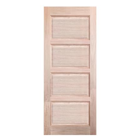 ประตูไม้เนื้อแข็ง N999 NARA-04 90X200 ซม. สีธรรมชาติ ไม่เจาะลูกบิด_0