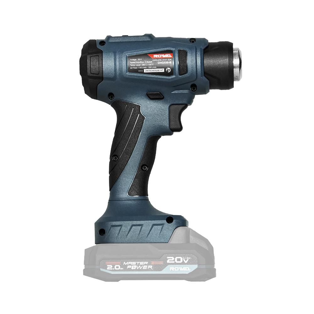 เครื่องเป่าลมร้อนไร้สาย (เฉพาะตัวเครื่อง) ROWEL DHG530-B 20 โวลต์