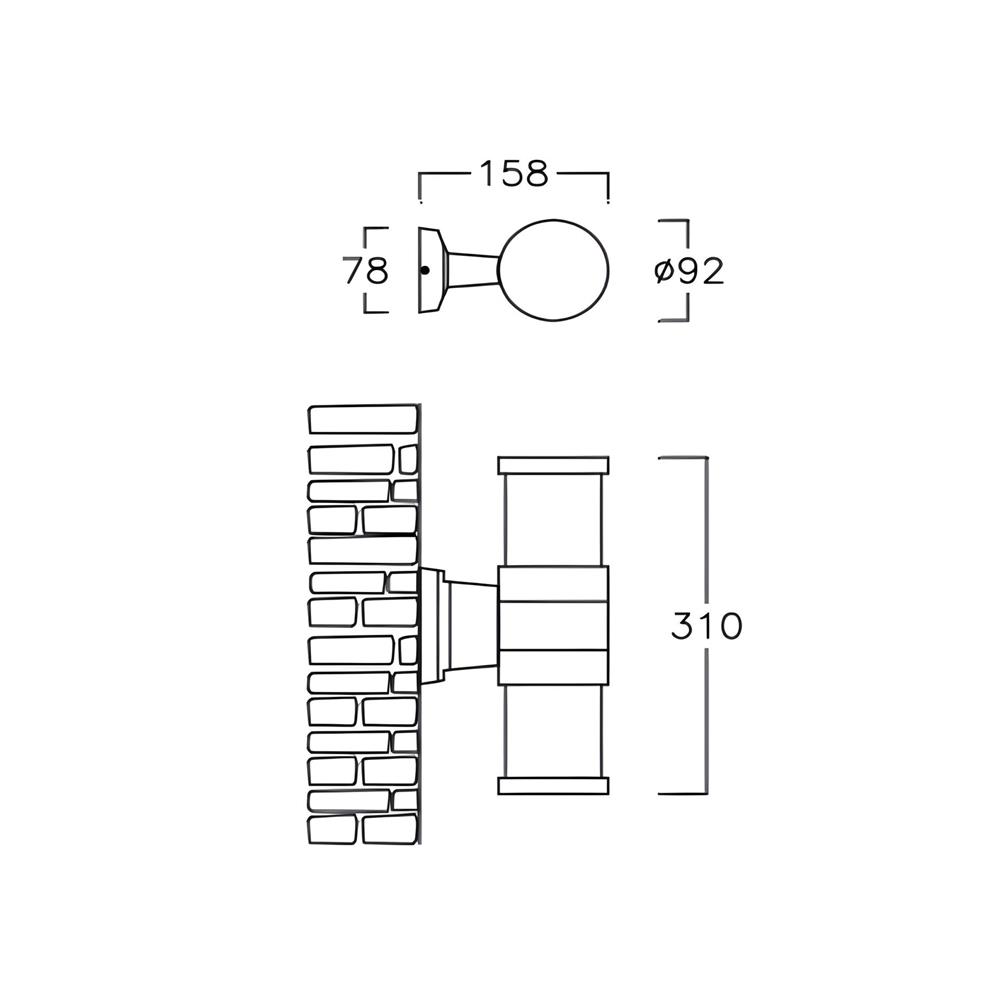 ไฟกิ่งภายนอก L&E 36-01868 สีดำ/ขาว