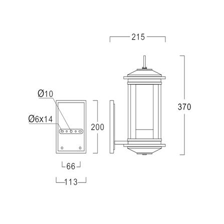 ไฟกิ่งภายนอก L&E 36-01743 สีดำ/ใส_3