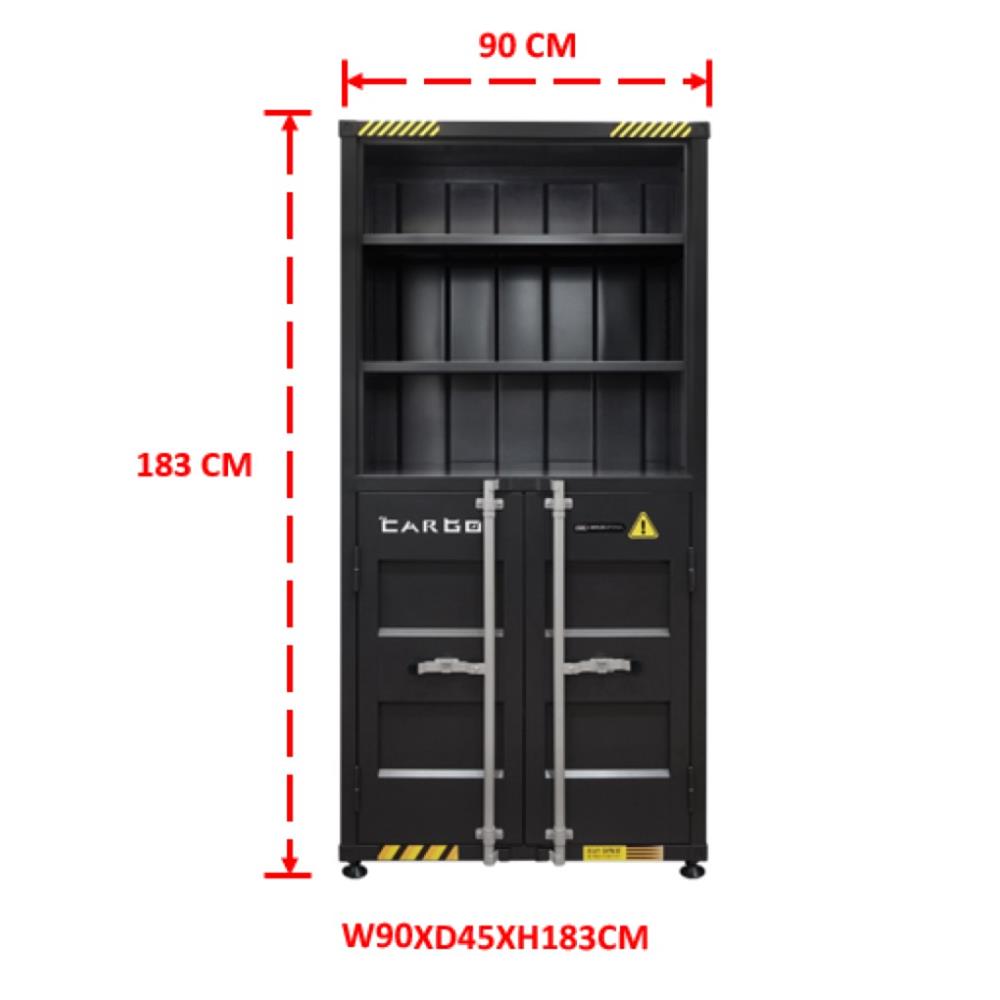 ตู้เอกสารเหล็กสูง SURE CG-943H 90 ซม. สีดำ/เทา