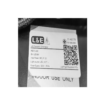 ไฟช่อ LED L&E 01-A0178 6 วัตต์ WARM WHITE สีดำ/ขาว 1 หัว_3