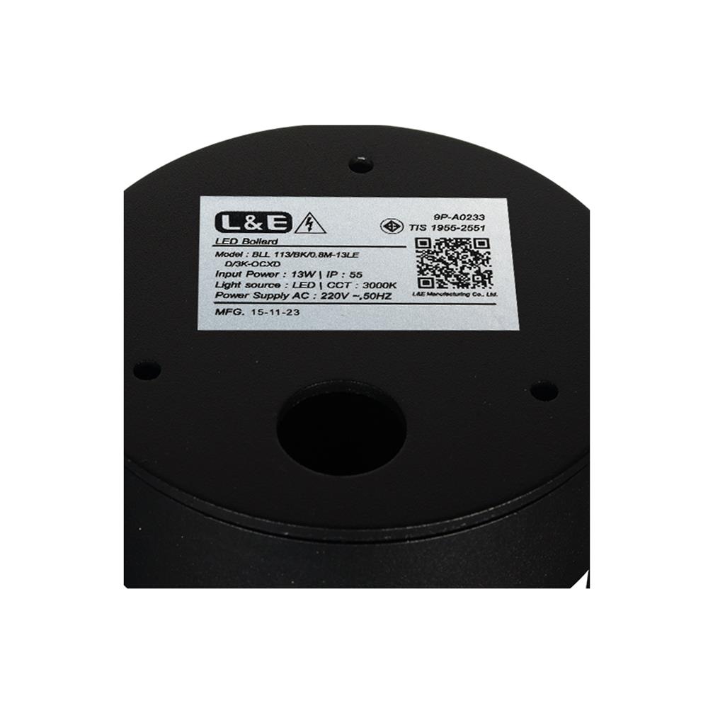 ไฟทางเดิน LED L&E 9P-A0233 13 วัตต์ WARM WHITE สีดำ