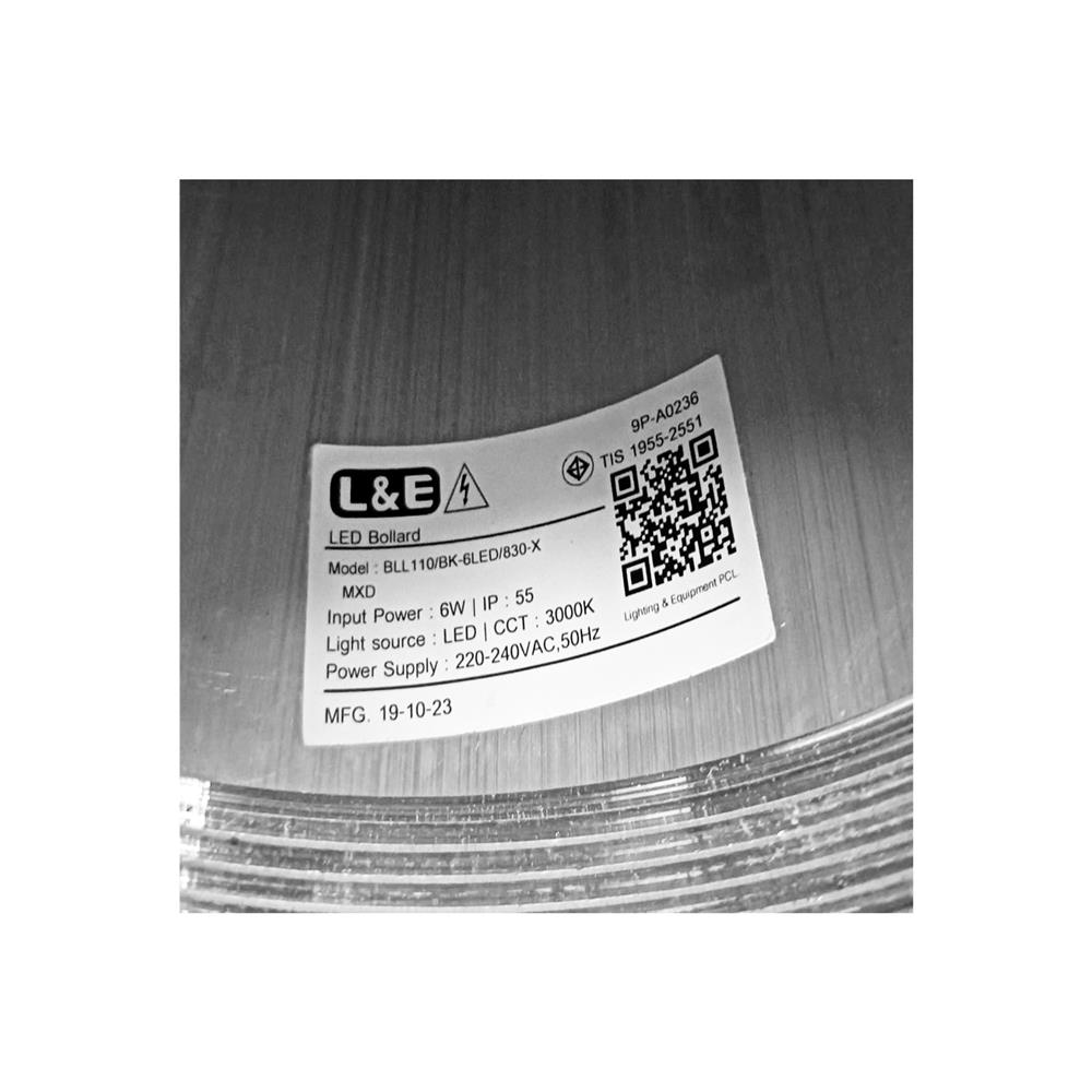 ไฟทางเดิน LED L&E 9P-A0236 6 วัตต์ WARM WHITE สีดำ