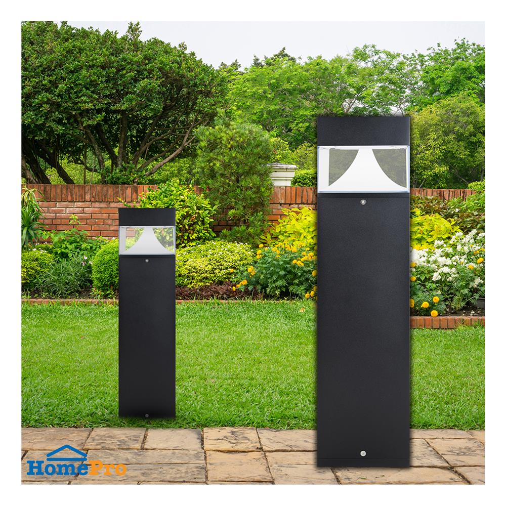 ไฟทางเดิน LED L&E 9P-A0167 15 วัตต์ WARM WHITE สีดำ/ใส/เงิน