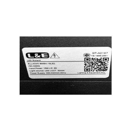 ไฟทางเดิน LED L&E 9P-A0167 15 วัตต์ WARM WHITE สีดำ/ใส/เงิน_5