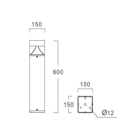 ไฟทางเดิน LED L&E 9P-A0167 15 วัตต์ WARM WHITE สีดำ/ใส/เงิน_4