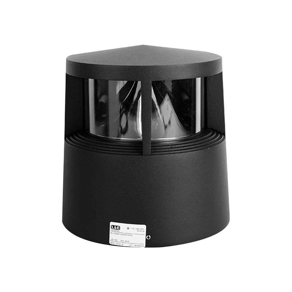 ไฟหัวเสา LED L&E 9P-A0374 10 วัตต์ WARM WHITE สีดำ/ใส/เงิน