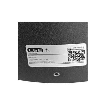 ไฟหัวเสา LED L&E 9P-A0374 10 วัตต์ WARM WHITE สีดำ/ใส/เงิน_6