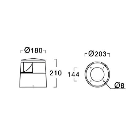 ไฟหัวเสา LED L&E 9P-A0374 10 วัตต์ WARM WHITE สีดำ/ใส/เงิน_5