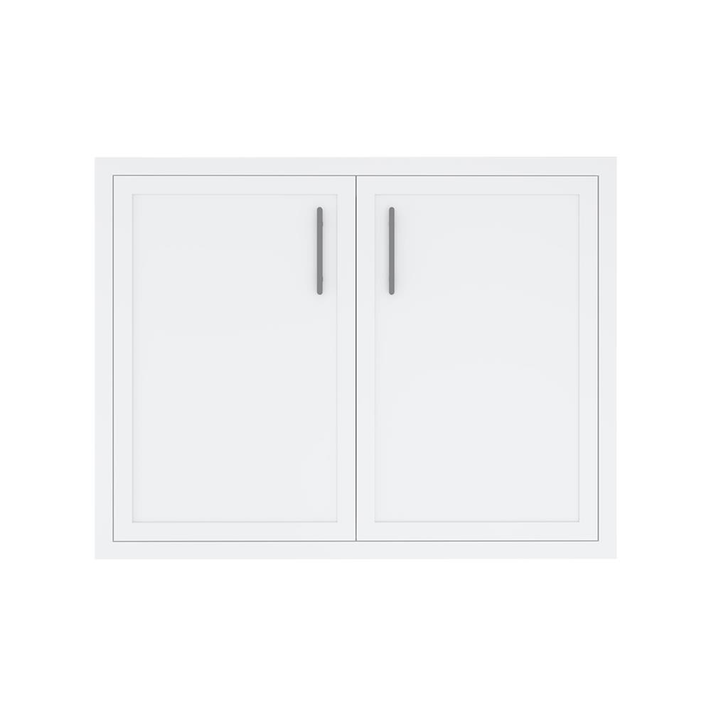 บานใต้เตา MJ SLIM SHAKER 86x56 ซม. สี WHITE PEARL