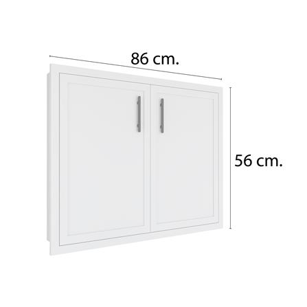 บานใต้เตา MJ SLIM SHAKER 86x56 ซม. สี WHITE PEARL_3